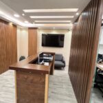 Executive reception counter fit out for engineering projects in Dubai