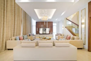 Modern living room renovation in Dubai